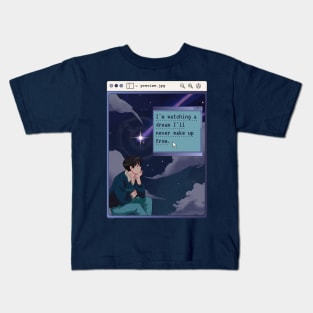 Anime Aesthetic Boy Night Quote Kids T-Shirt